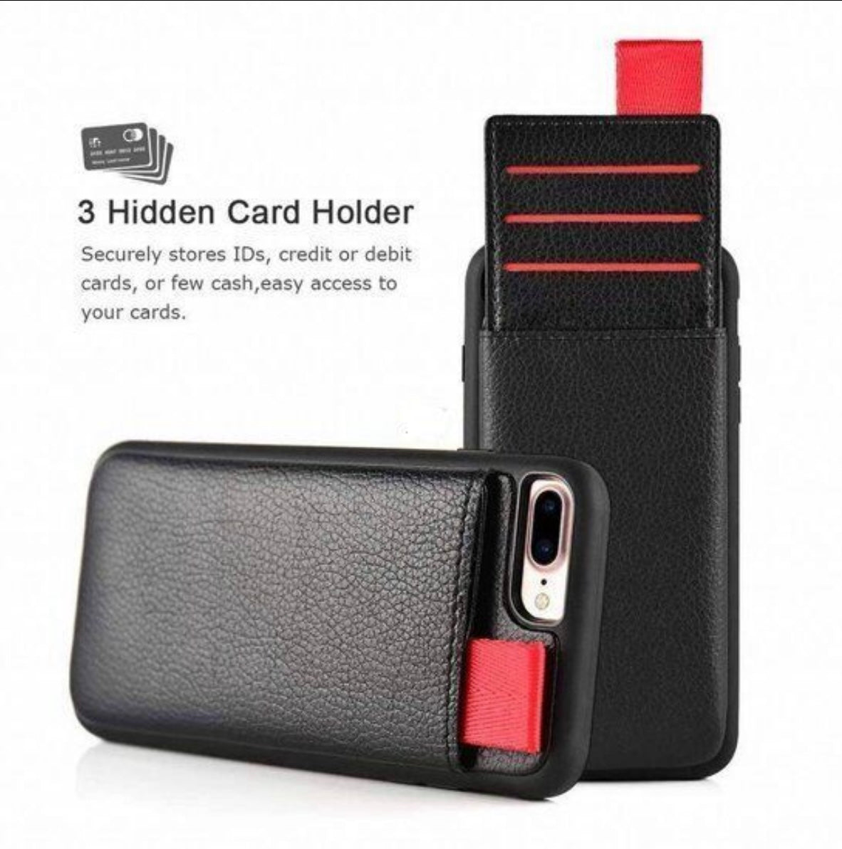 iphone 12 Pro Max case leather card holder with glass